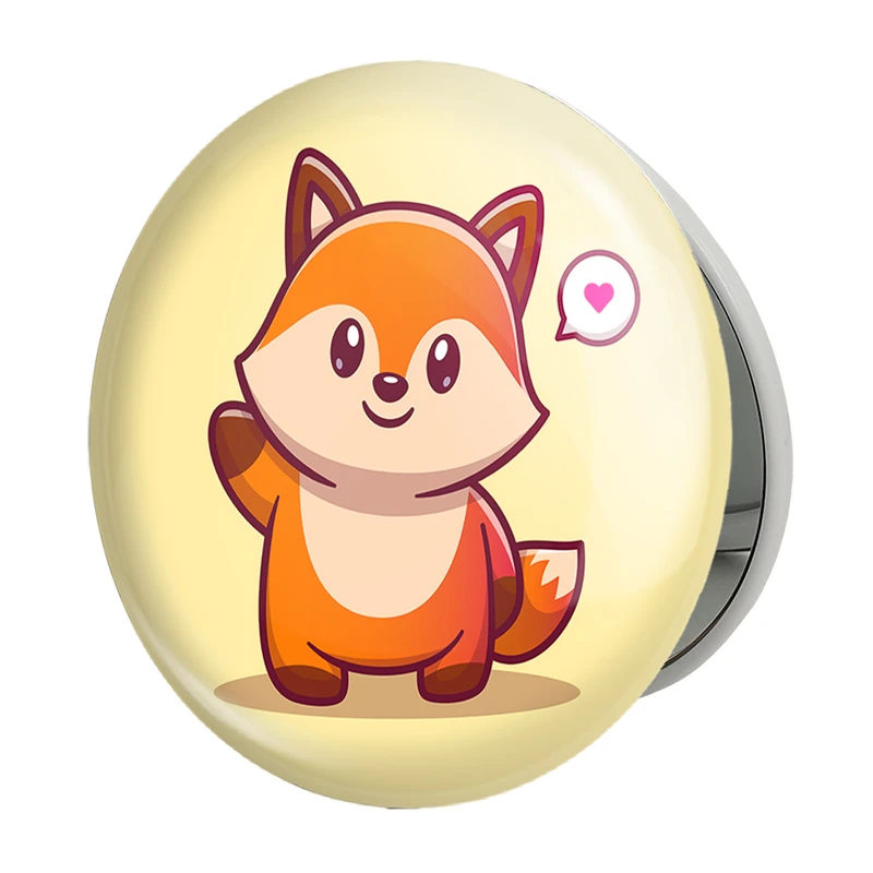 آینه جیبی خندالو طرح حیوانات بامزه روباه مدل تاشو کد 29661