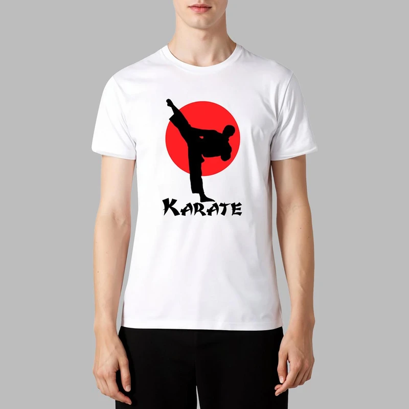 تی شرت آستین کوتاه مردانه اسد طرح کاراته کد 79
