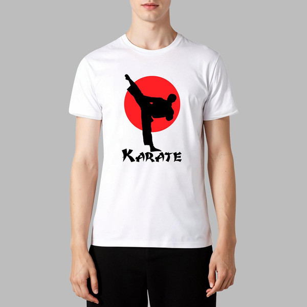 تی شرت آستین کوتاه مردانه اسد طرح کاراته کد 79