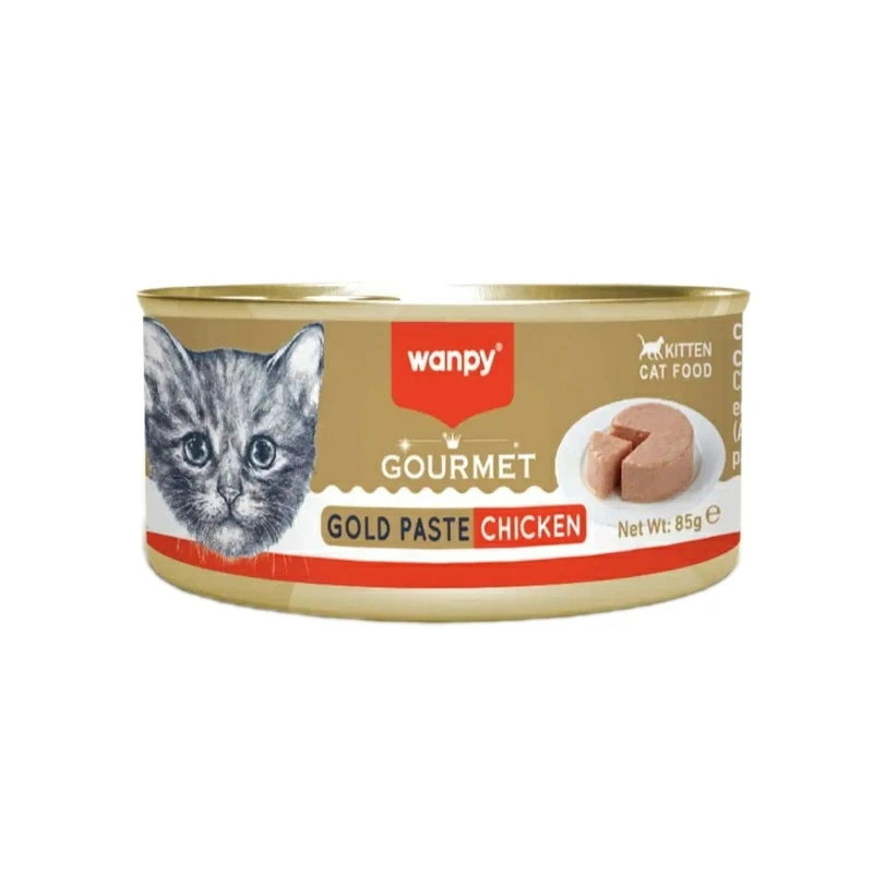 کنسرو غذای بچه گربه ونپی مدل گورمت گلد طعم مرغ وزن ۸۵ گرم