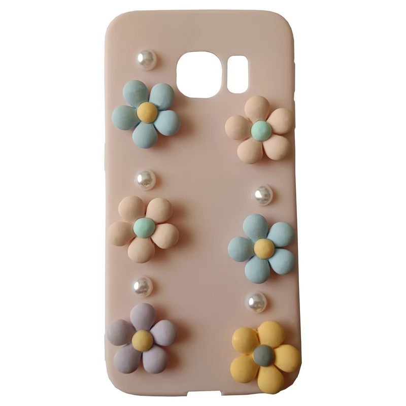 کاور مدل سیلیکونی کد 02 طرح گل برجسته مناسب برای گوشی موبایل سامسونگ Galaxy S6 Edge