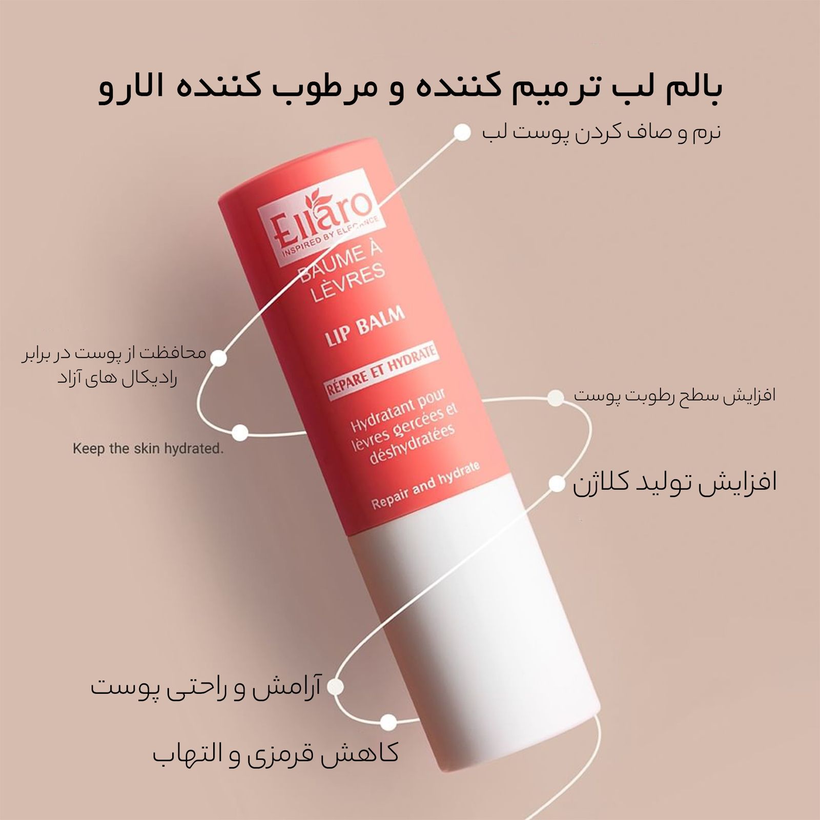 بالم لب الارو مدل Repair And Hydrate تحت لیسانس | سرویس ویژه دیجی کالا: 7 روز تضمین بازگشت کالا -  - 7