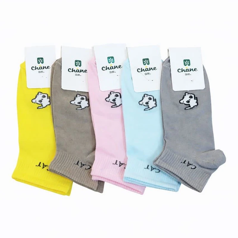 جوراب ساق کوتاه دخترانه مدل 078 مجموعه 5 عددی