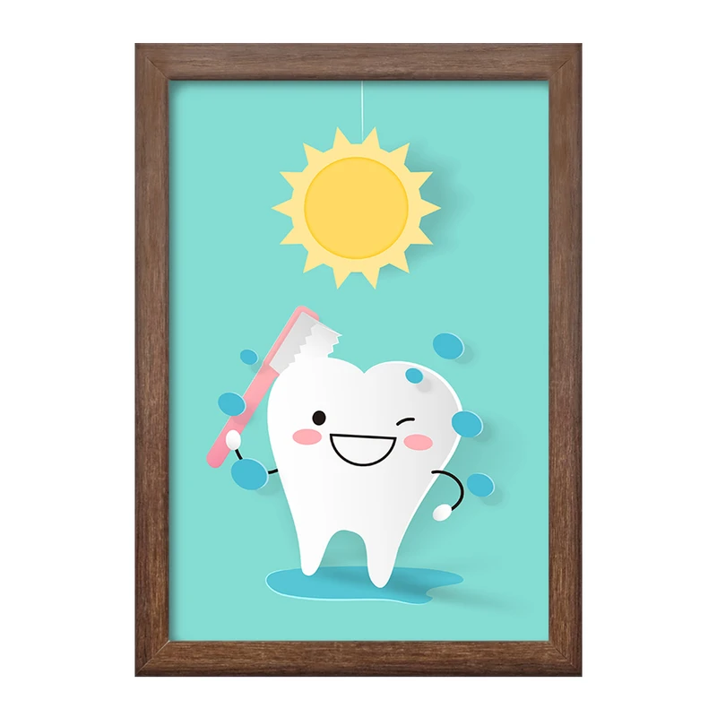 تابلو خندالو طرح دندان و دندان پزشکی کودکانه کد 36747