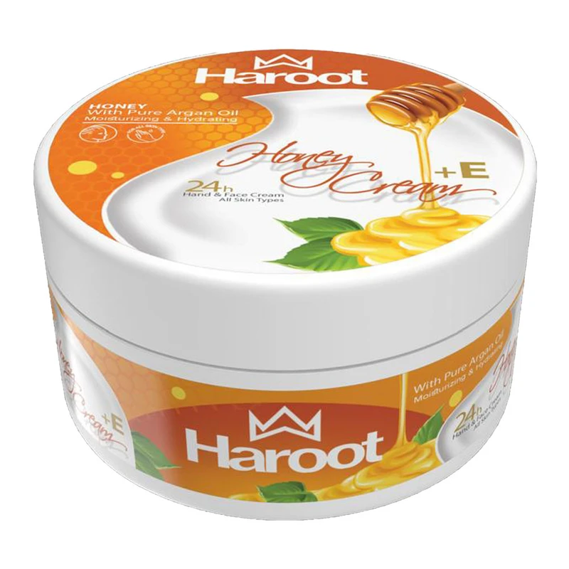 کرم مرطوب کننده دست و صورت هاروت مدل شیر و عسل مناسب برای انواع پوست حجم 300 میلی لیتر