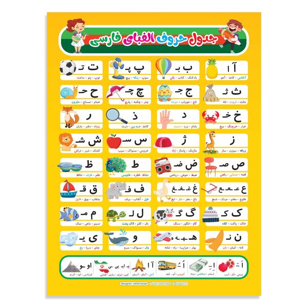 پوستر آموزشی پارسیس‌من طرح حروف الفبای فارسی کد 936