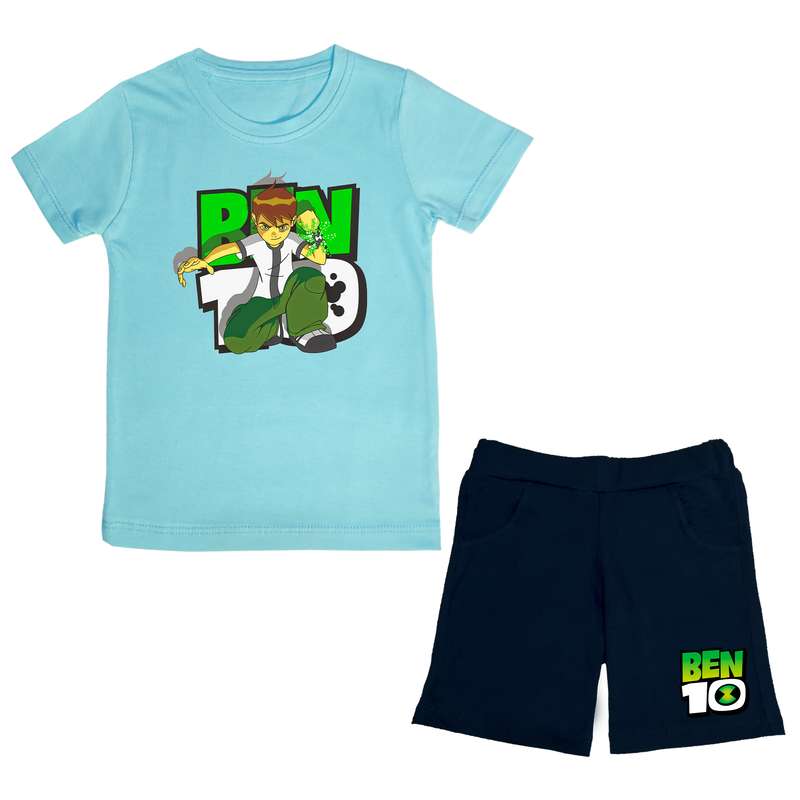 ست تی شرت و شلوارک پسرانه مدل ben10 BL