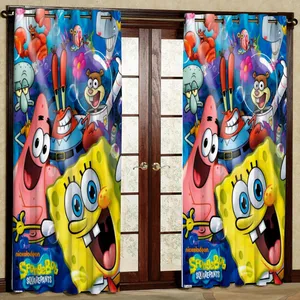 پرده مدل باب اسفنجی  هازان پانچی کد 4370 سایز 140x200 سانتی متر