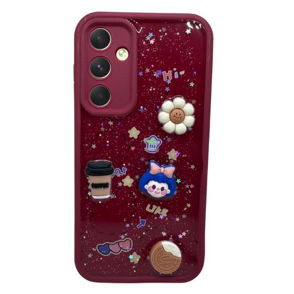 کاور طرح سولید مدل عروسکی رزینی  مناسب برای گوشی موبایل سامسونگ Galaxy A35