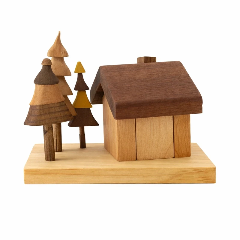 دکوری مدل کلبه چوبی در جنگل کد محصول 143405