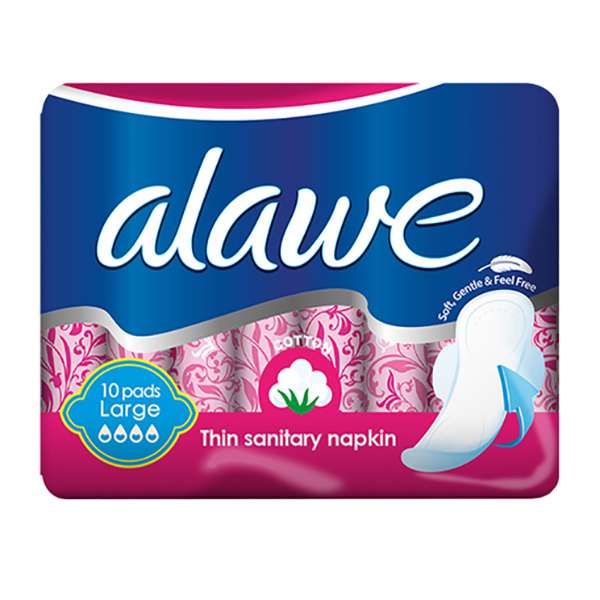 نوار بهداشتی آلاوه مدل مدل cotton بسته 10 عددی