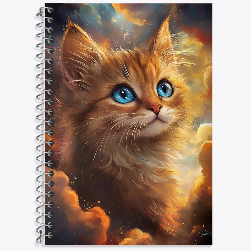 دفتر زبان 50 برگ خندالو مدل سه خط طرح گربه بامزه کد F5539