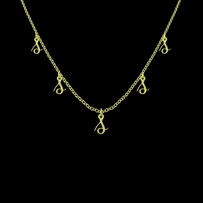 گردنبند طلا 18 عیار زنانه مدوپد مدل حرف S کد RNA10887