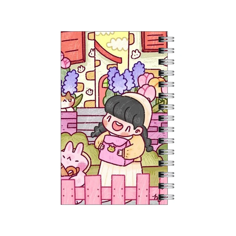 دفترچه یادداشت مدل to do list طرح دختر و خرگوش در راه مدرسه کد 4755125