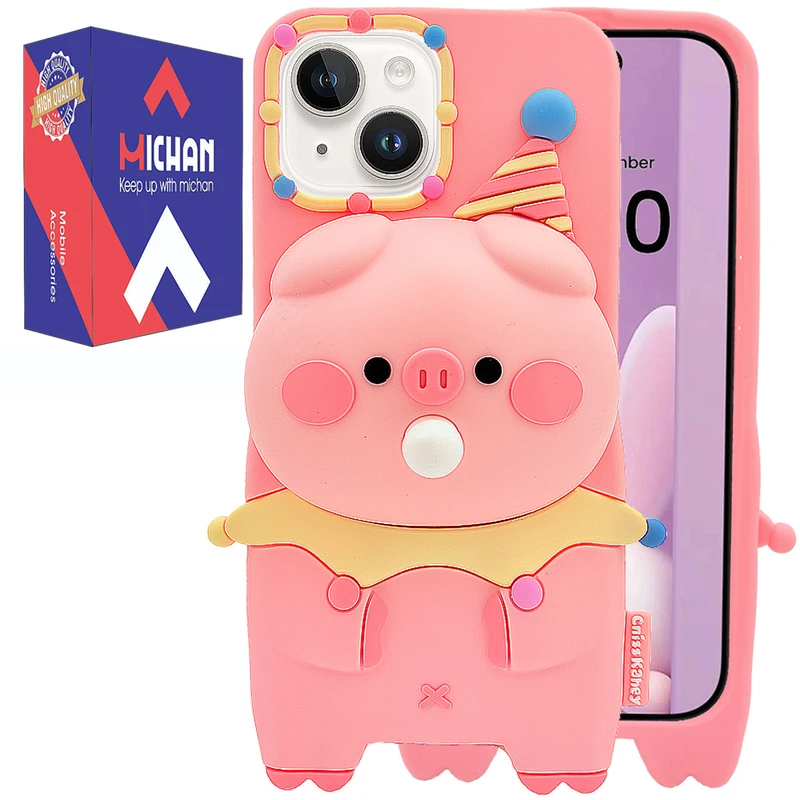 کاور میچان طرح خوک آدامسی مناسب برای گوشی موبایل اپل IPHONE 14