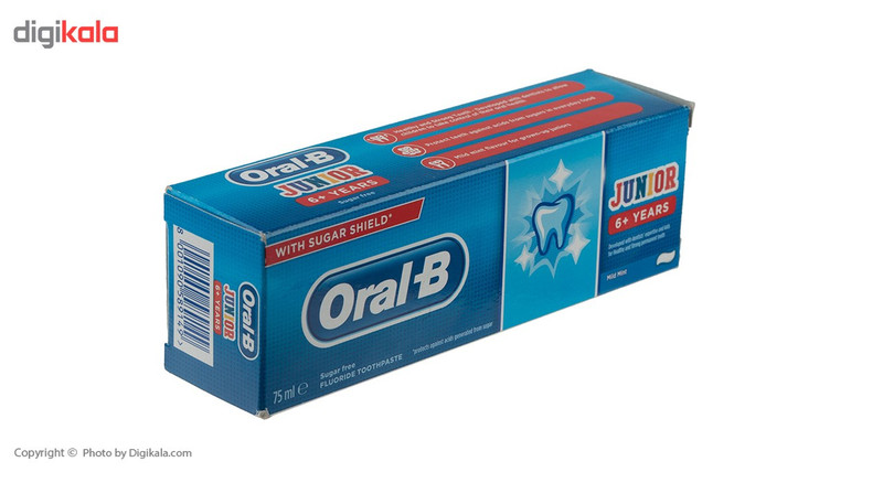 خمیر دندان کودک اورال بی مدل Junior +6 Years حجم 75 میلی لیتر