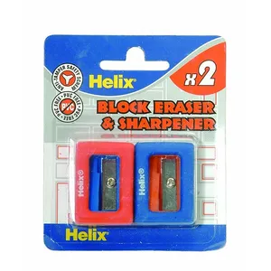 Helix Block Sharpener and Eraser - Pack of 2