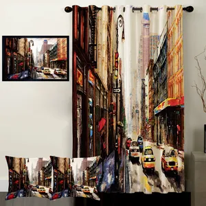 Rence S1-41122 Curtain with Tableau and Cushion