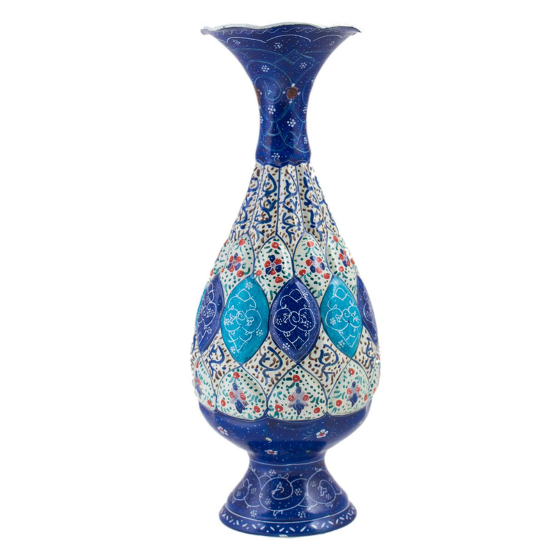 گلدان میناکاری مسی رستا طرح صراحی 91-12-102 ارتفاع 20 سانتی متر