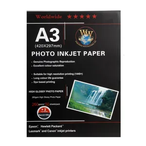 کاغذ عکس ورلد واید مدل Glossy سایز A3 بسته 50 عددی