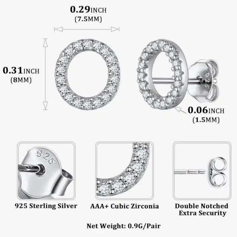 گوشواره نقره زنانه مدل مینیمال