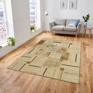 کلاژ گلیم دستبافت سه متری مدل تکه دوزی کد g557346