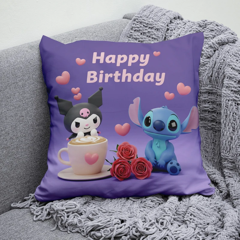 کوسن پاد آفرین مدل استیچ و کرومی طرح هدیه تولد  کد  B1387