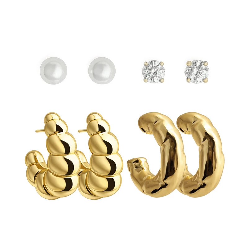 گوشواره میخی زنانه کد 124 مجموعه 4 عددی