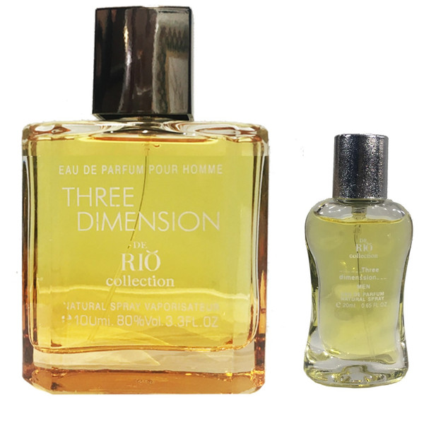 ادو پرفیوم مردانه ریو کالکشن مدل Rio Three Dimension حجم 100ml به همراه Rio Three Dimension حجم 20ml هدیه