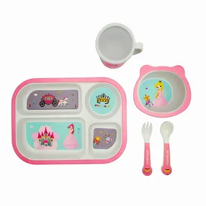 سرویس غذاخوری 5 پارچه کودک مدل فیبر بامبو