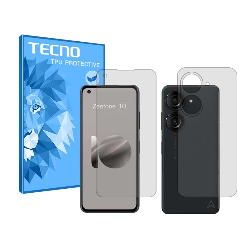 محافظ صفحه نمایش شفاف تکنو مدل Resistant مناسب برای گوشی موبایل ایسوس Zenfone 10 به همراه محافظ پشت گوشی