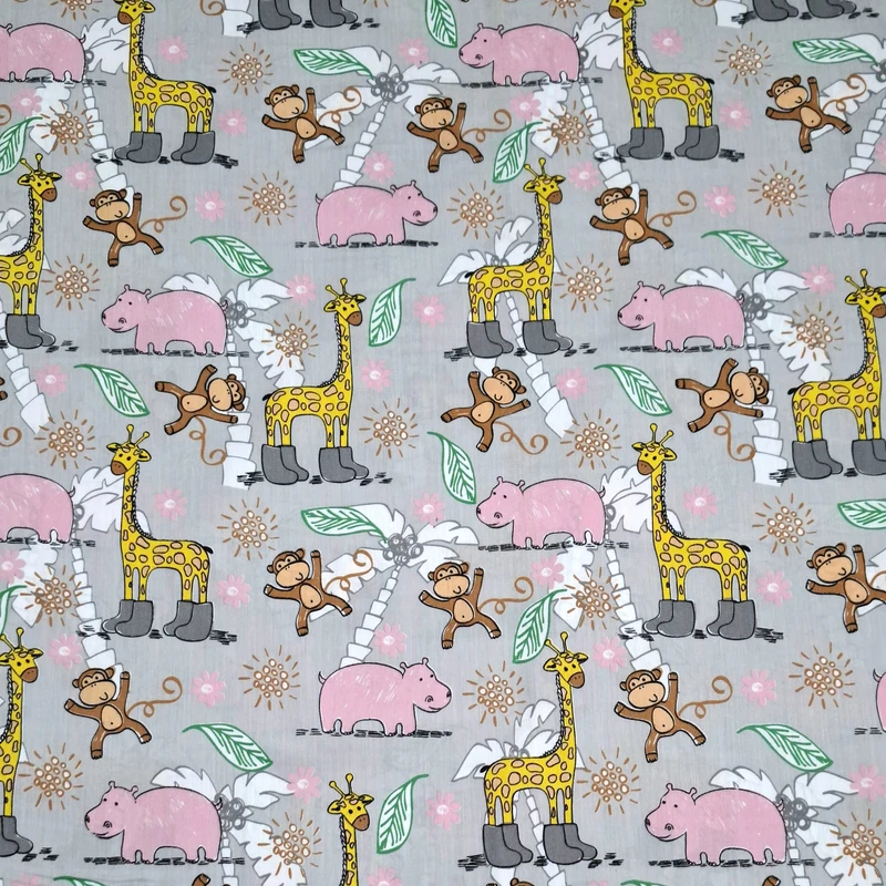 پارچه ملحفه عرض 1.5 متر مدل زرافه رنگ طوسی روشن