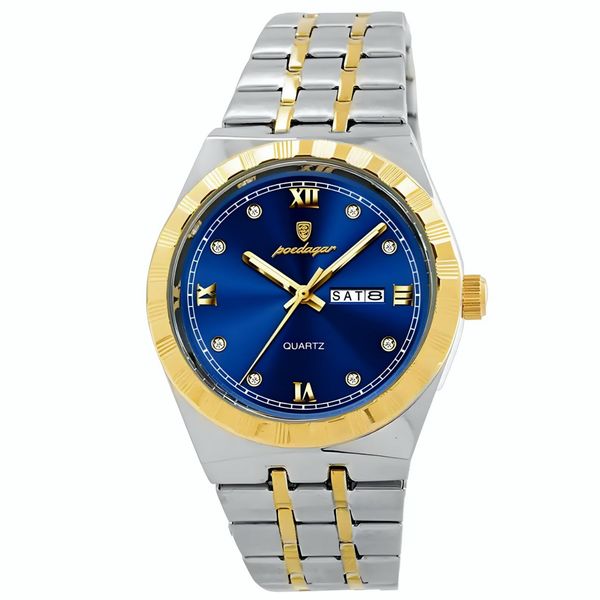 ساعت مچی عقربه‌ای کوارتز مردانه پوداگار مدل تک موتور قفل مخفی کد 001