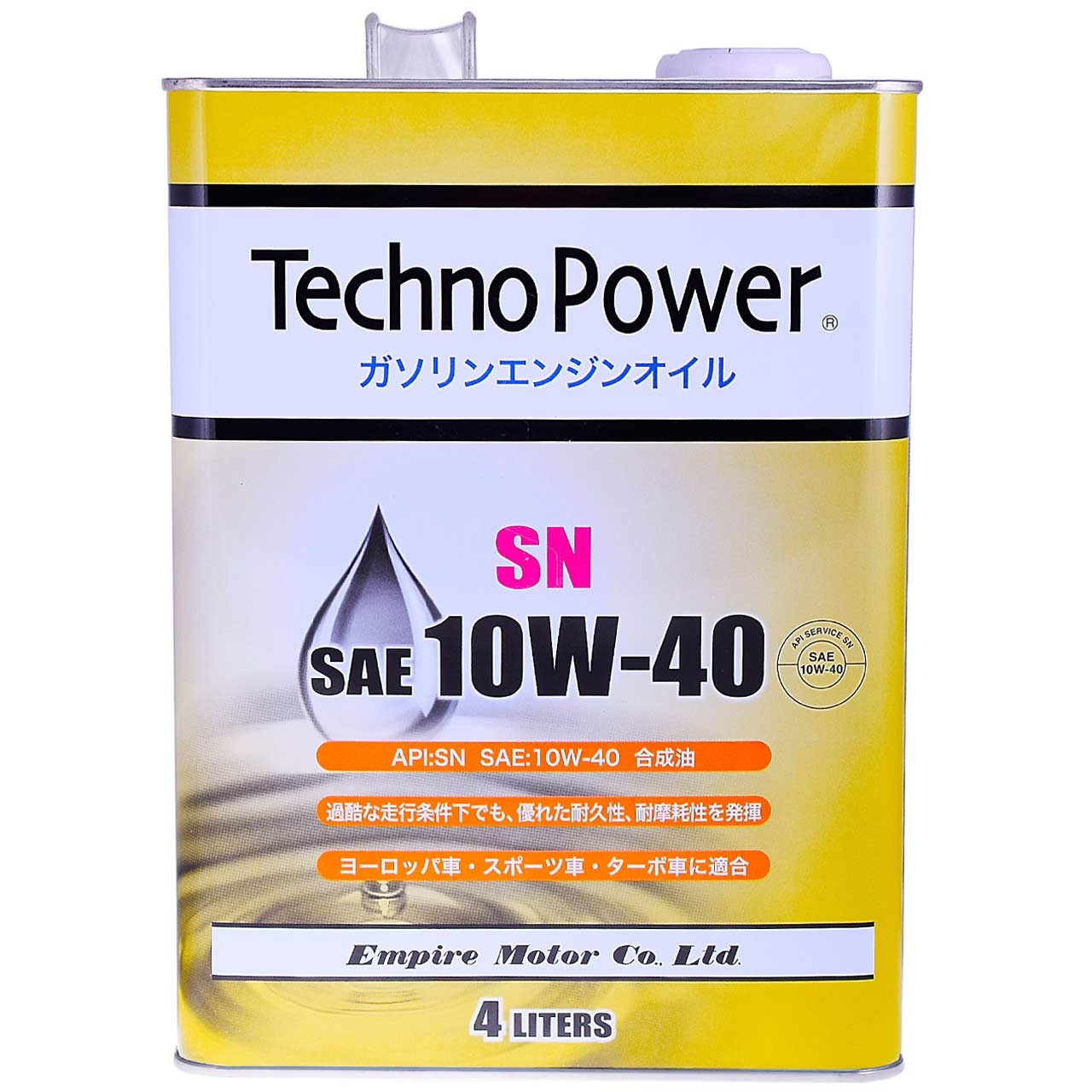 روغن موتور خودرو تکنو پاور مدل 10W-40 TP-L4106 حجم چهار لیتر