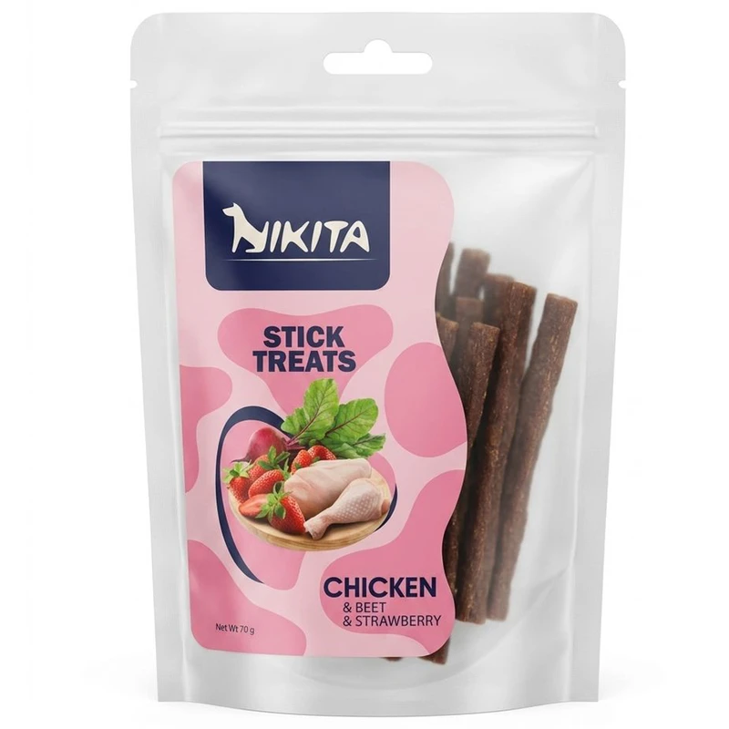 تشویقی مدادی نیکیتا مدل توت فرنگی STICK TREAT وزن ۷۰ گرم