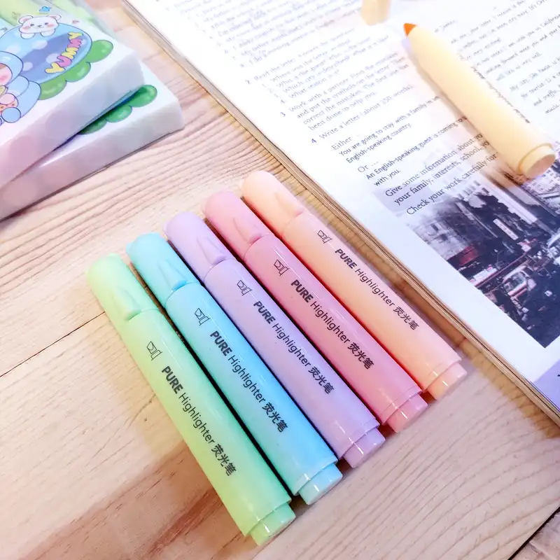 ماژیک علامت گذار طرح Cat مدل پاستلی بسته 6 عددی