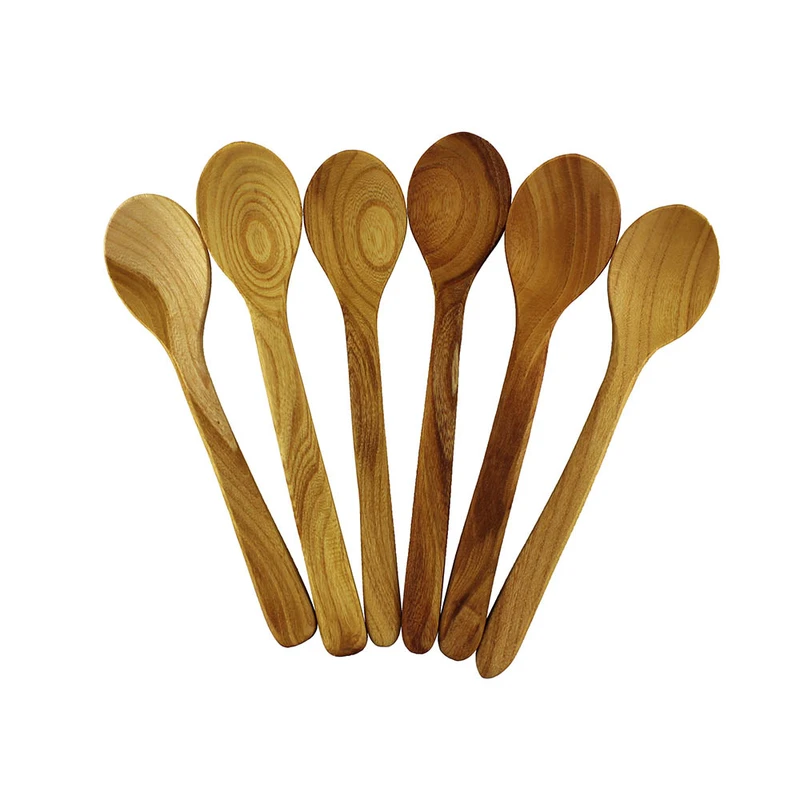 قاشق غذاخوری مدل چوبی موج مجموعه 6 عددی