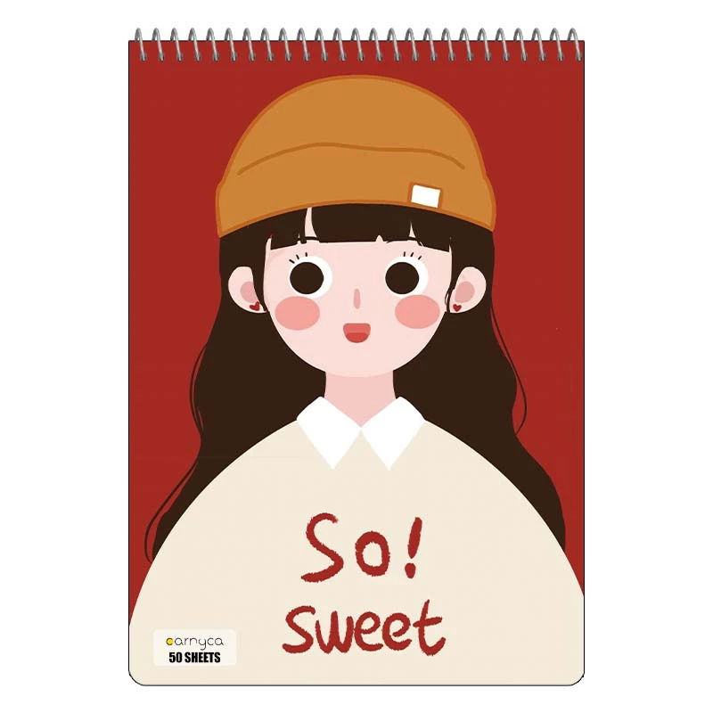 دفتر نقاشی 50 برگ سیمی کارنیکا طرح دختر مینیمال Minimalist Girl کد 25038