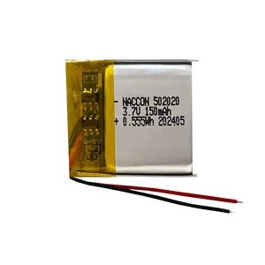 باتری لیتیومی کد 502020 ظرفیت 150 میلی آمپر ساعت