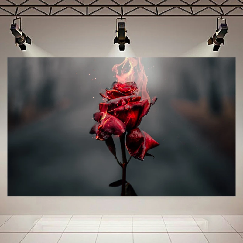 پوستر پارچه ای طرح گل مدل رز سوزان