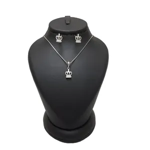نیم ست نقره زنانه ترمه 1 طرح تاج کد S82