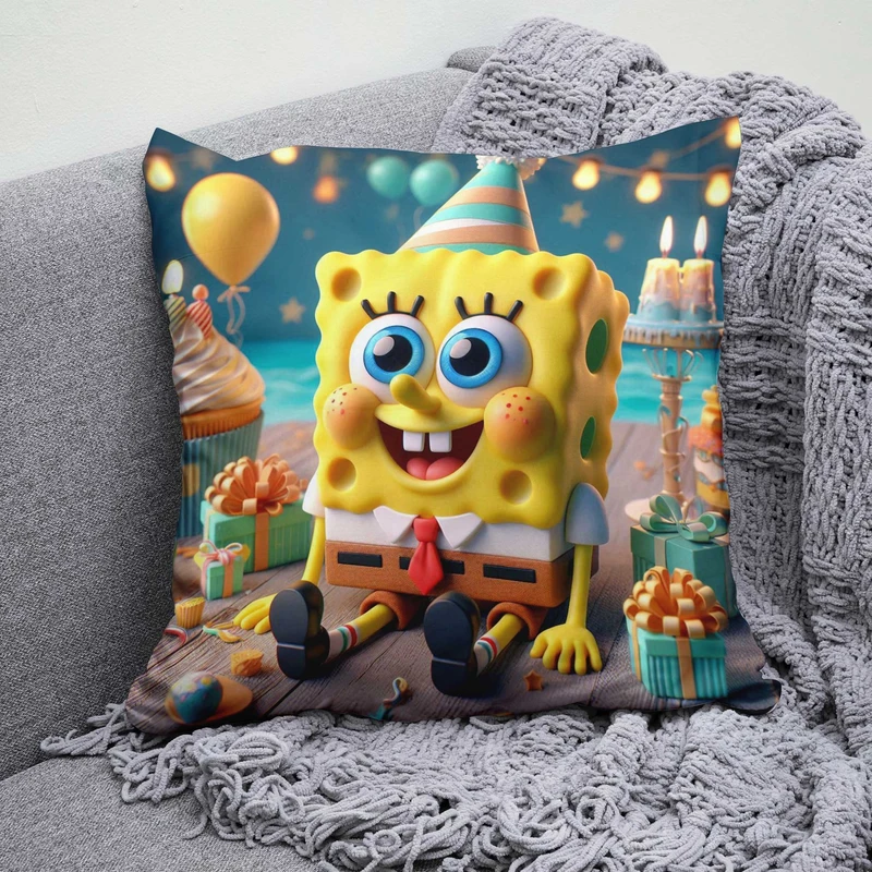 کوسن پاد آفرین مدل باب اسفنجی طرح تولد کد  B535