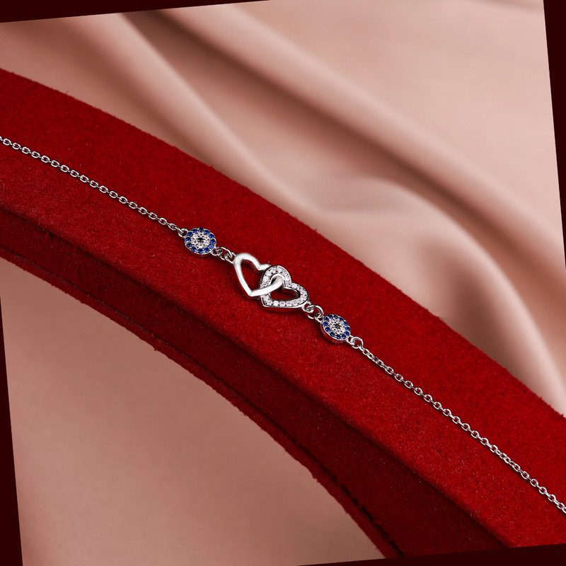 دستبند نقره زنانه جی تی ای مدل قلب