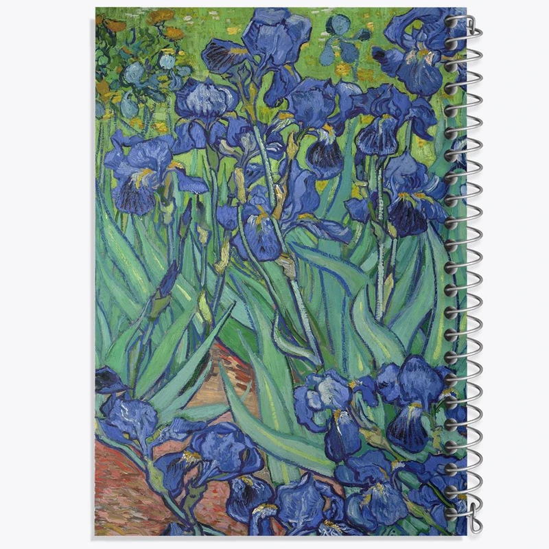 دفتر ژورنال نویسی 50 برگ خندالو مدل نقطه ای طرح زبان گل های زنبق اثر ونسان ونگوگ کد 25458