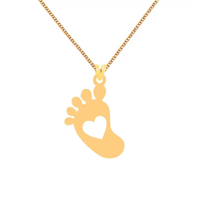 گردنبند طلا 18 عیار زنانه کرابو طرح پای نوزاد مدل Kr1-174