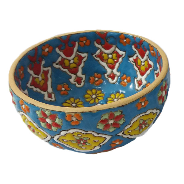 کاسه سفالی میناکاری مدل آجیل خوری کدM181