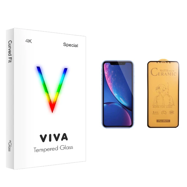 محافظ صفحه نمایش سرامیکی ویوا مدل 4K مناسب برای گوشی موبایل اپل iPhone XR