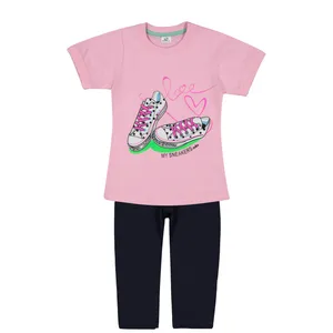 ست تی شرت و شلوار دخترانه بانالی مدل کوهنورد کد 3511