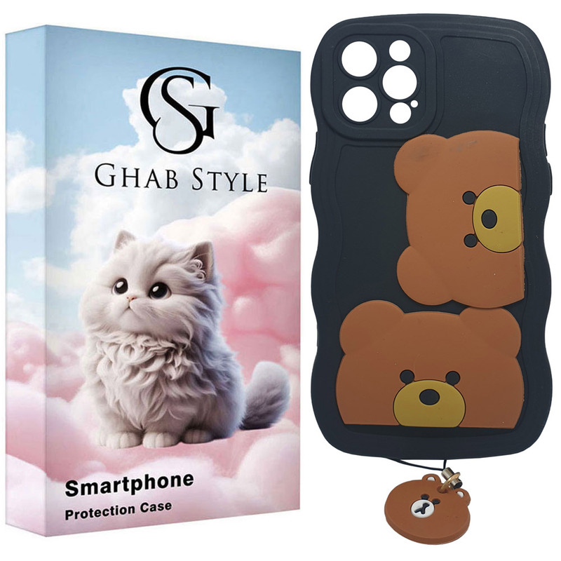 کاور قاب استایل مدل bear مناسب برای گوشی موبایل اپل iPhone 12 Pro به همراه بندآویز