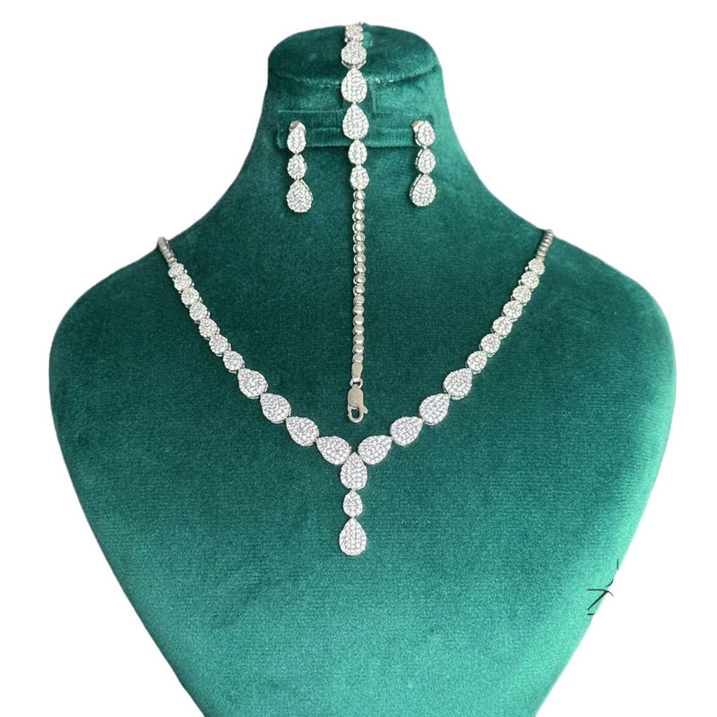 نیم ست نقره زنانه مدل فلاور 114-rzzdeh